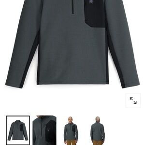 Gray and Black Quarter-Zip Pullover spider men’s